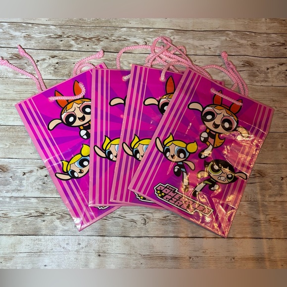 Vintage Power Puff Girls American Greetings Gift Bags X 4 Cartoon Network Y2K - Picture 2 of 6